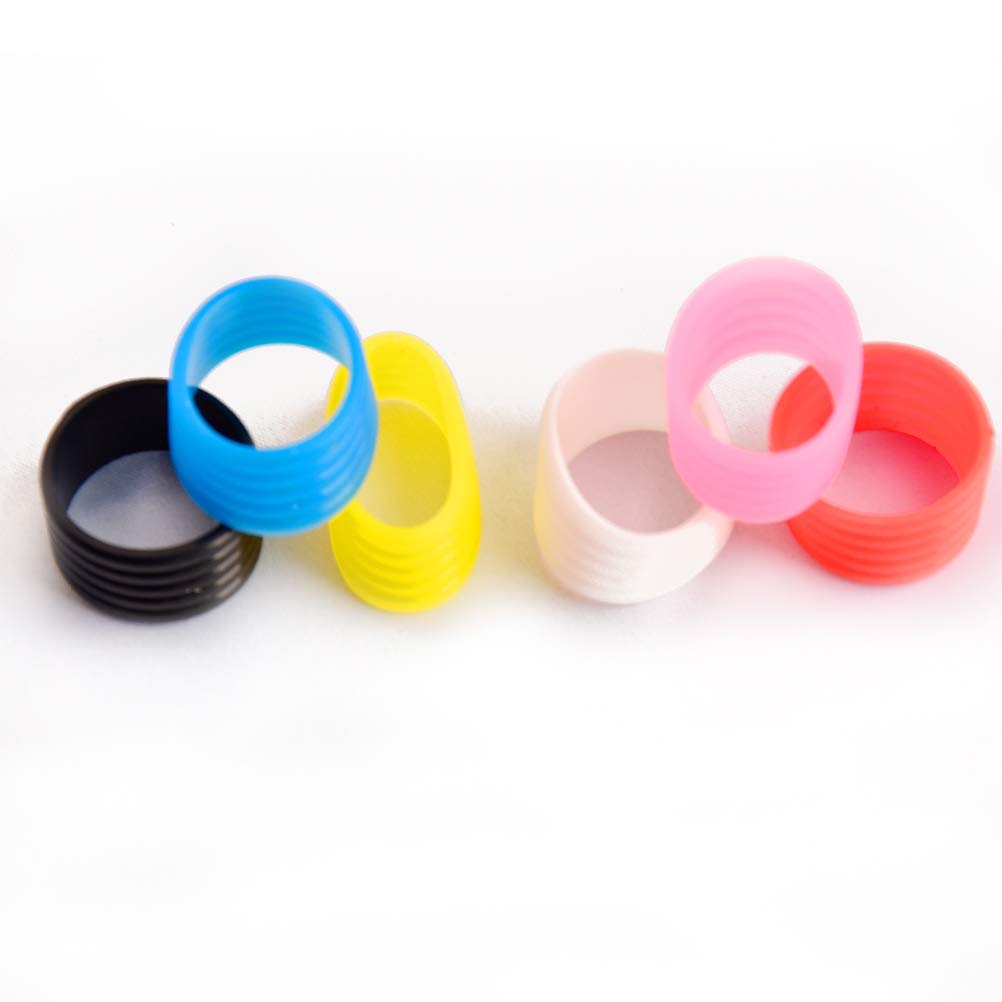 Seaner Tennis Racket Handle Grip Ring Fix Ring for Racket Band Overgrip Protector - Mix 6 Colors (CA)