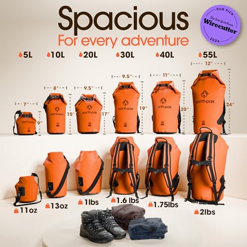 Waterproof Dry Bag with Phone Case - Roll Top Backpack for Kayaking