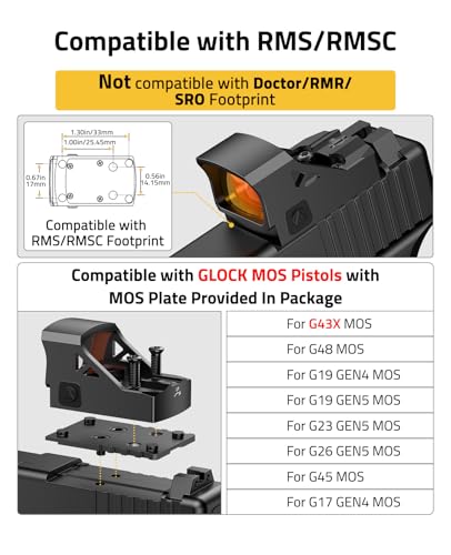 3MOA Red Dot Sight with Motion Awake Technology - Shockproof & Waterproof