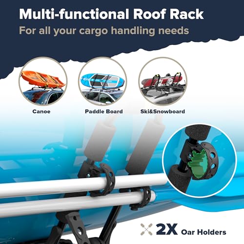 Folding Kayak Roof Rack with Lashing Straps - 160Lbs Capacity