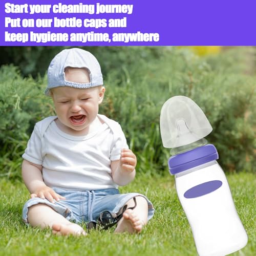 Replacement Clear Bottle Caps for Lansinoh Anti-Colic Baby Bottles - 4 Pack