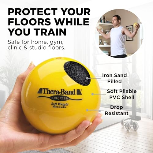 Weighted Exercise Ball - 2.2 lb Soft Medicine Ball - Yellow