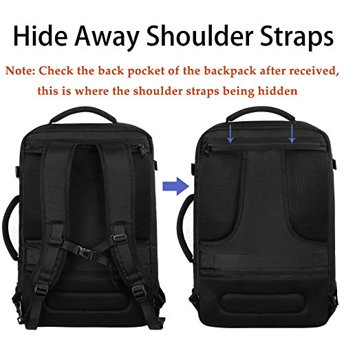 Expandable Travel Backpack 45L - Lightweight, Water Resistant Carry-On Bag