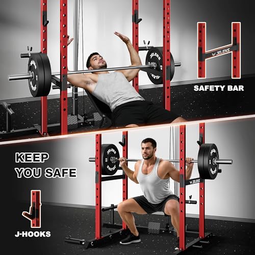 S21 Power Cage - Multi-Function Squat Rack with Cable Crossover - Red