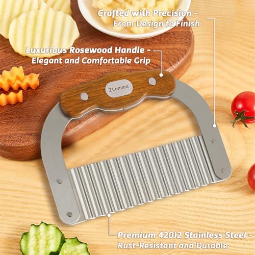 Bear-Shaped Kids Safe Wave Knife with Rosewood Handle, 420J2 Stainless Steel