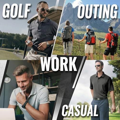 TELALEO 5 Pack Men's Polo Shirts Short Sleeve Golf T Shirt Performance Casual X-Large Seth