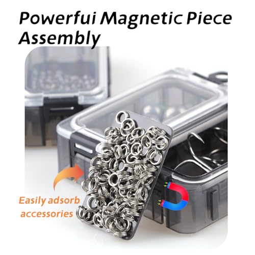 THOUISLAND 4-Pack Tackle Box Organizer - Magnetic, Waterproof Small Boxes for Fishing Gear