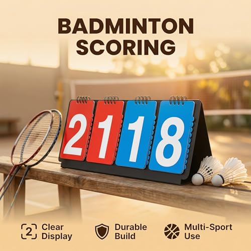 Portable Sports Scoreboard with Large Flip Numbers - White - Manual Score Keeper for Basketball Volleyball Baseball