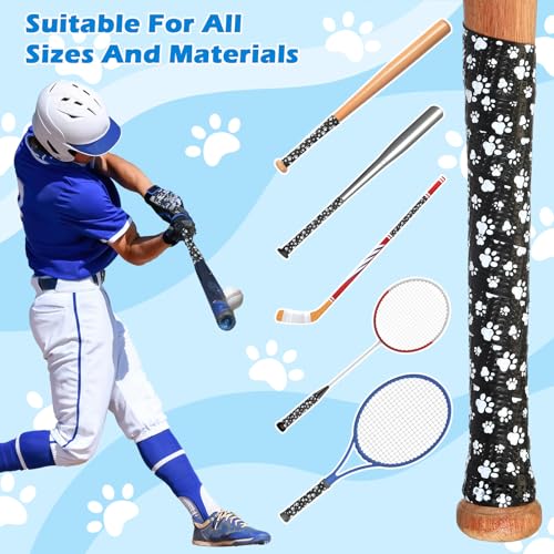 Non-Slip Bat Grip Tape for Baseball & Softball - 1.1mm - Black Paw