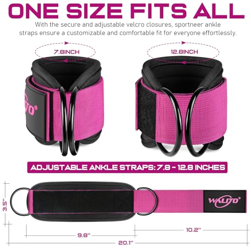 Walito Ankle Straps for Cable Machines Black Rose - Glute & Leg Workout Accessories