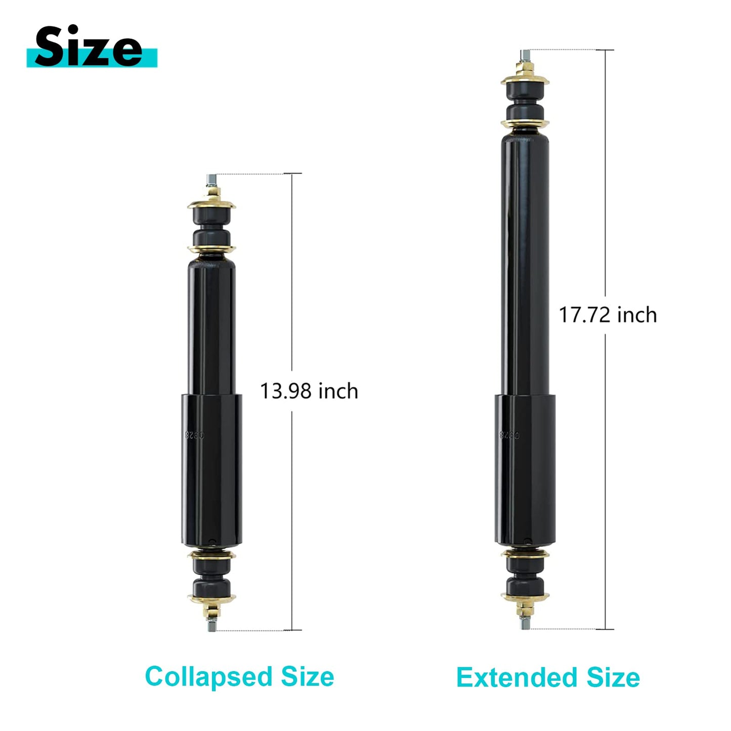 10L0L Golf Cart Front/Rear Shock Absorbers for EZGO TXT 1994+, Replaces OEM# 76418-G01, 70248-G01, 70324-G01, 76419-G01, 2 Pack