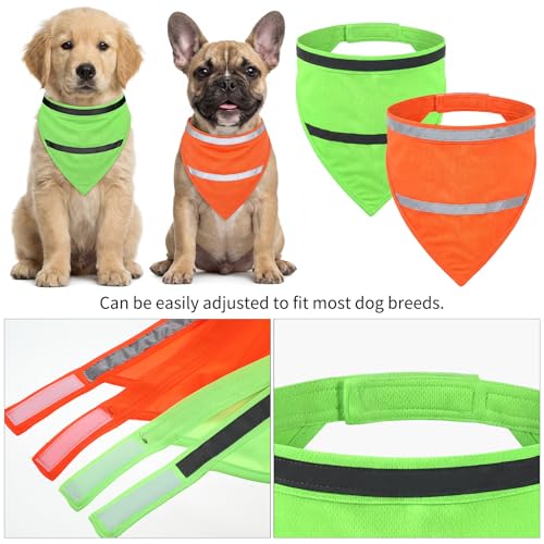 High Visibility Reflective Dog Vest - 2 Pack, Fits Neck 16-20.5 Inches