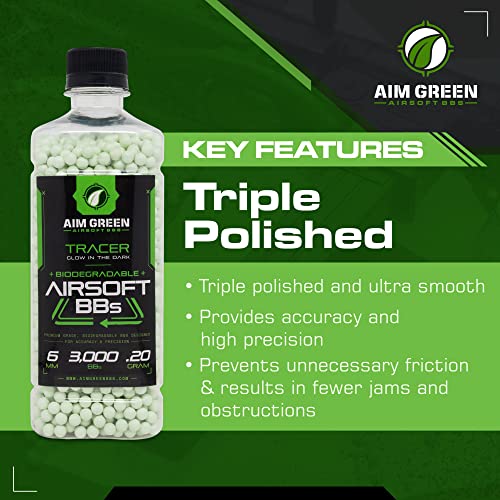 Biodegradable Airsoft Tracer BBs - Glow-in-the-Dark 0.20g - 3000 Count