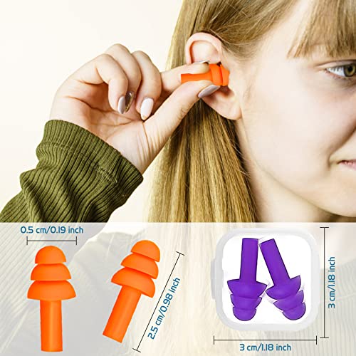 10 Pairs Reusable Silicone Swimming Earplugs with Case