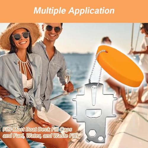 Boat Gas Cap Key Tool - Stainless Steel 4-in-1 Multi Tool