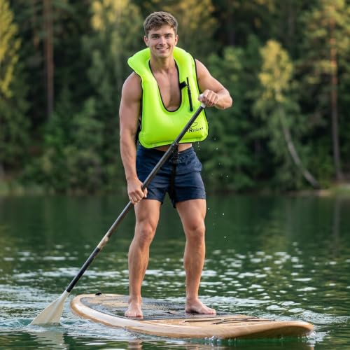 Inflatable Snorkel Vest for Adults - Green - 220 lbs Capacity