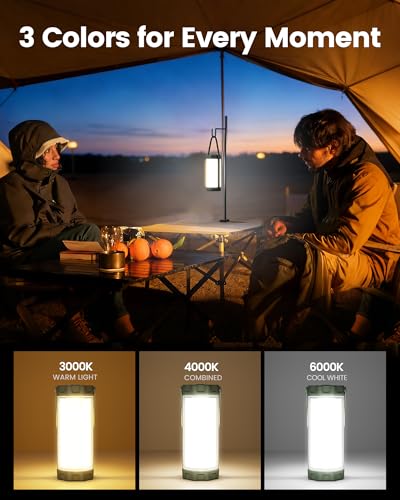 Glocusent 106 LED Camping Lantern - Rechargeable 5000mAh, Waterproof, Emergency Light, Green