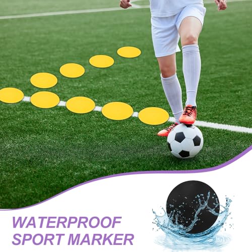 Agility Spot Markers - Non-Slip Floor Dots for Training - Black 8 Inch