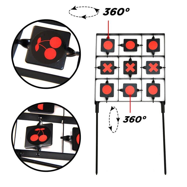 Spinning Tic-Tac-Toe Airsoft Target - Durable Steel Design
