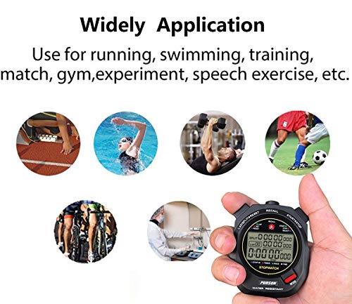 Professional Sport Stopwatch Timer - 100 Lap - Black