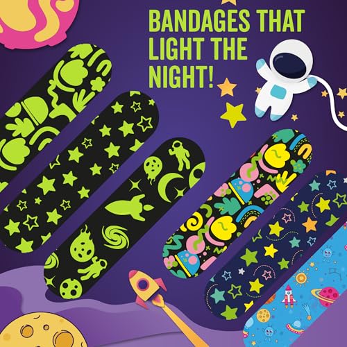 Glow in the Dark Bandages - 120 Assorted Flex Fabric Styles