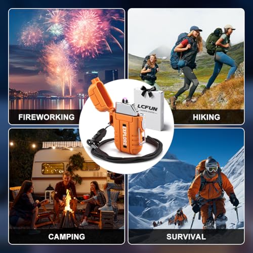 Rechargeable Waterproof Plasma Lighter - Orange Arc Lighter
