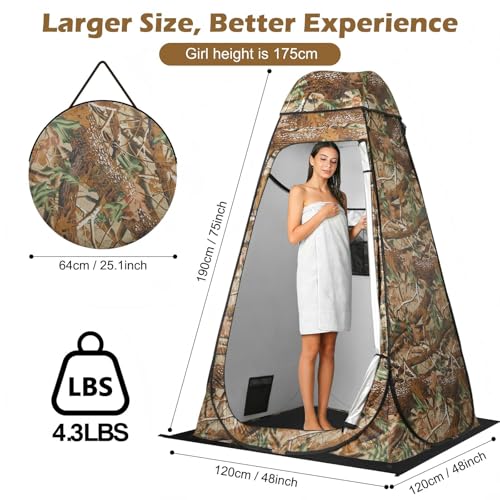 Camouflage Pop-Up Privacy Tent for Camping, Fishing & Outdoor Use