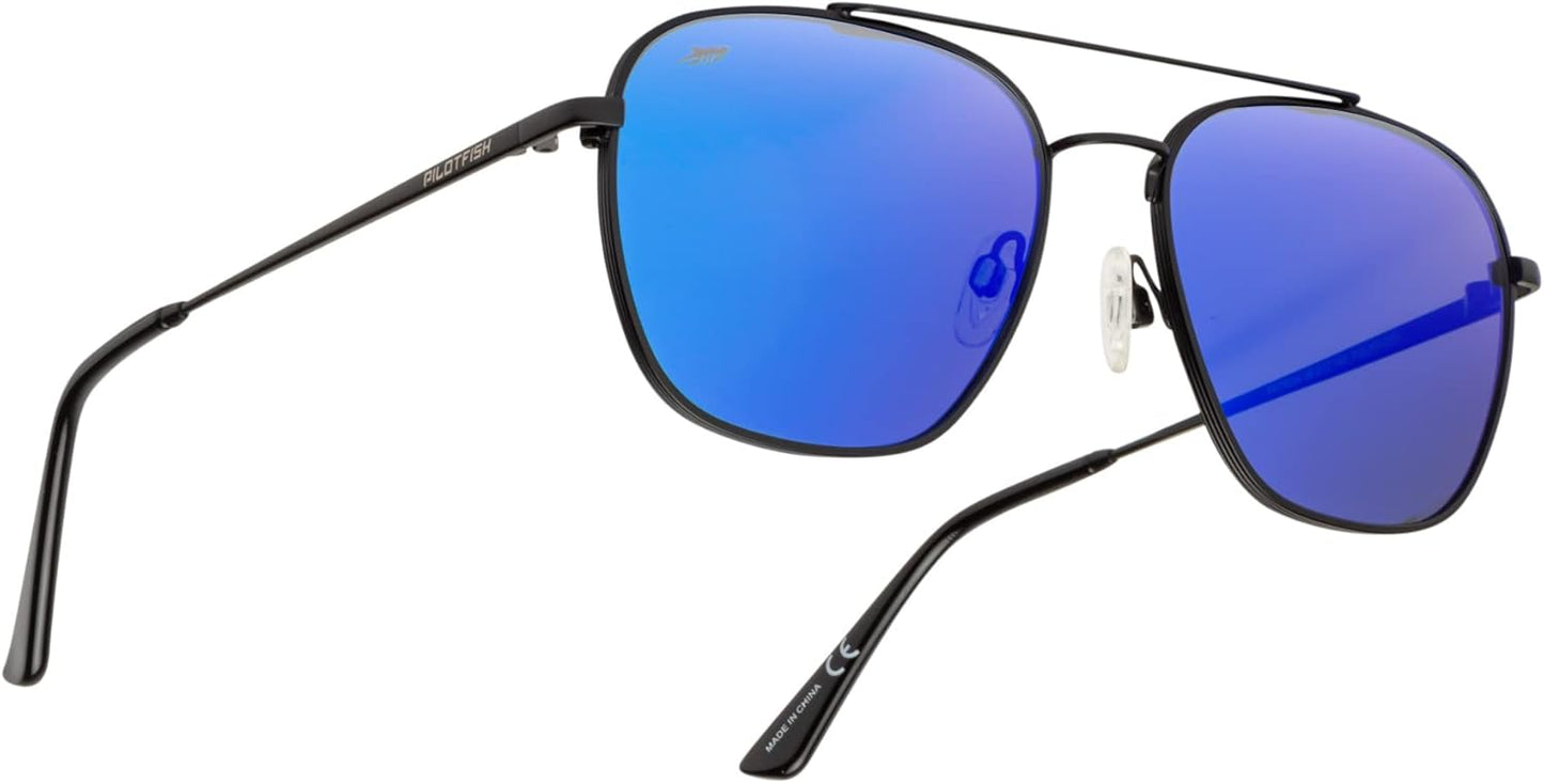 Pilotfish Polarized Aviator Sunglasses - Stainless Steel Frame | CR-39 UV400 Anti-Reflective Lenses