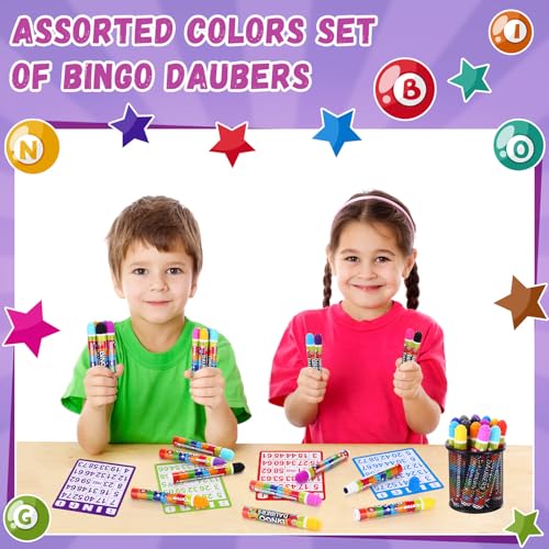 Crtiin 90 Pack Bingo Dot Markers - 30 Bright Colors, Kids Art Supplies
