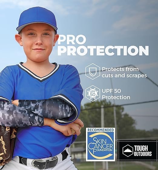 Compression Arm Sleeve for Baseball - Gray Camo, Youth Small