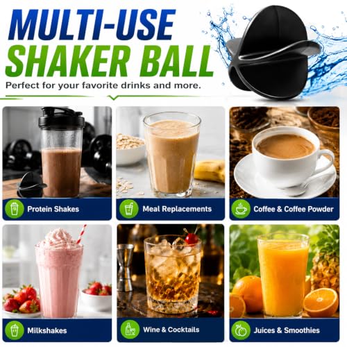 Protein Shaker Mixing Balls - BPA-Free Plastic Blender Whisk - 5 Pack