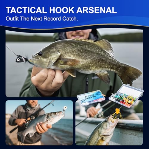 16 PCS Topwater Fishing Lures Set - 8 Vibrant Colors for Bass