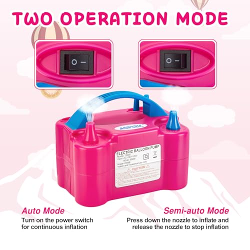Electric Balloon Pump - 110V 600W Dual Nozzle Inflator for Parties