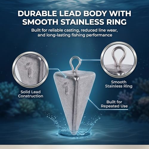 1oz Pyramid Sinkers Kit - 12PCS Weights for Surf Fishing