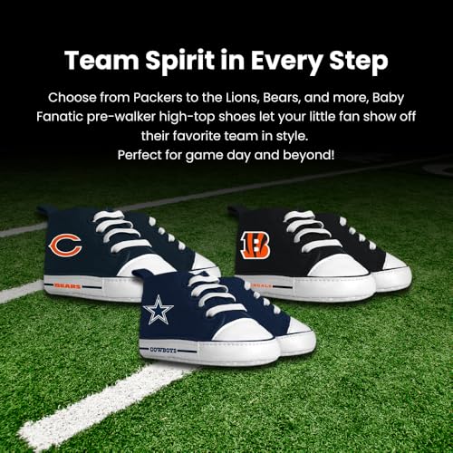 NFL Baby Pre-Walker Shoes, Soft High Top Sneakers for 0-6 Months