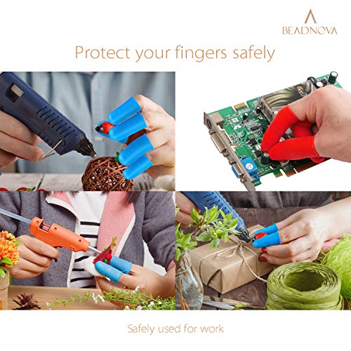 Silicone Finger Protectors - 6-Piece Set in 3 Sizes - Blue & Green