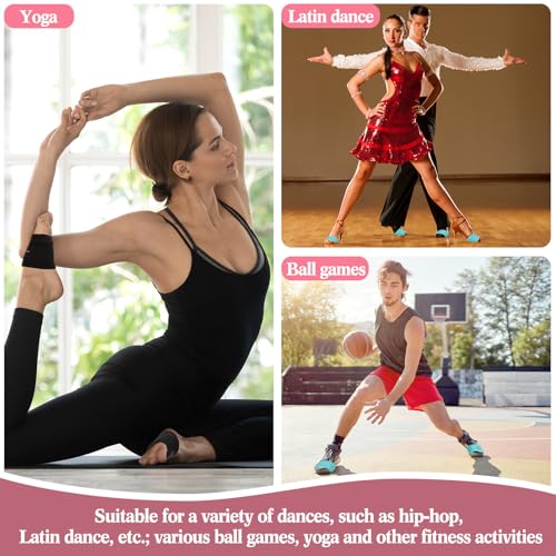 Geyoga Dance Shoe Covers Socks for Dancing on Smooth Floors, 8 Pairs, Black, Gray, Red, Blue