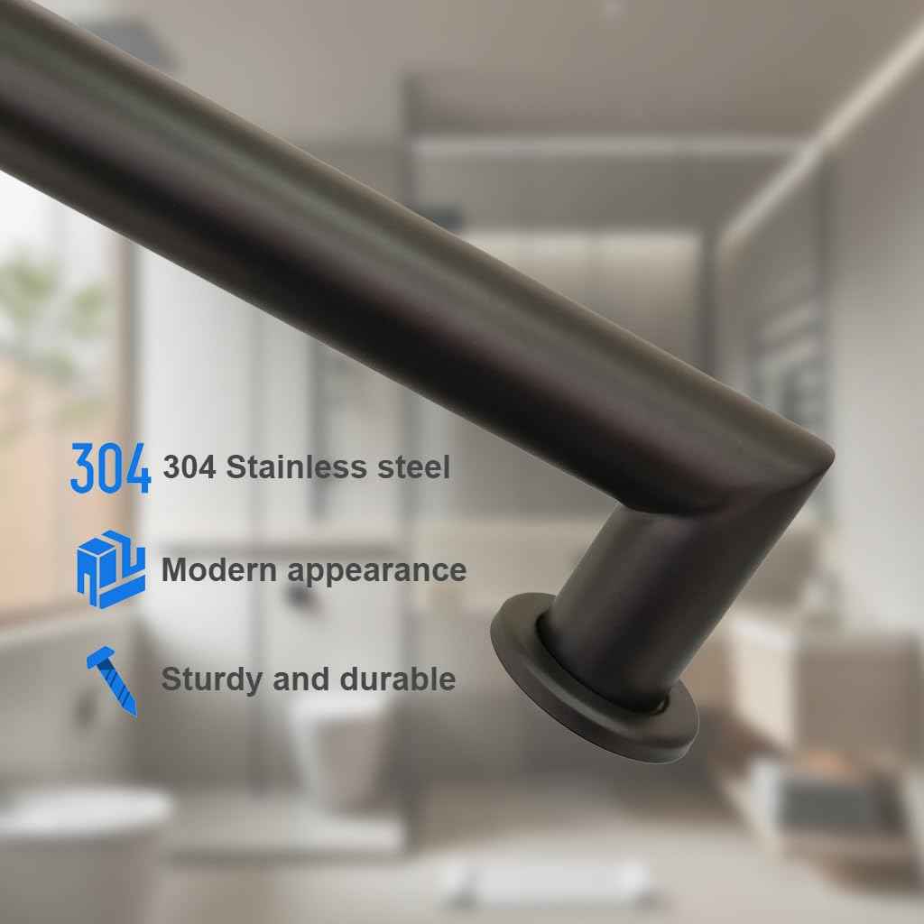 Handicap Grab Bars, Right Angle 2 Pack 18 Inch Shower Grab Bar for Seniors, 304 Stainless Steel ADA Grab Bars for Bathtubs and Showers, Safety Shower Handles for Elderly, Disabled (Matte Black)