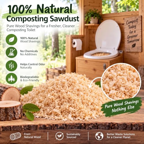 LEIFIDE 5.5 Pounds Natural Composting Toilet Sawdust - Organic, No Chemicals