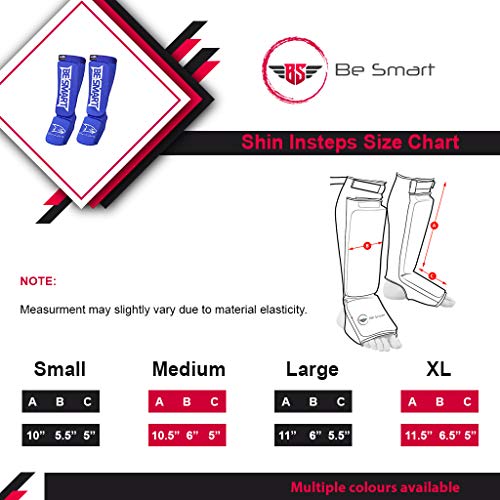 Be Smart Kids Muay Thai Shin Guards Instep Guard XXXS Black (3-8 Years) - MMA Sparring Gear