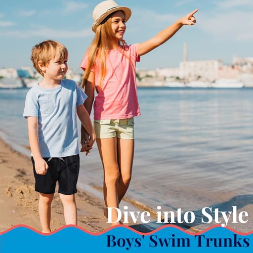 SIX ISLANDS Boys Swim Trunks 14-16 Years Quick-Dry Black Sunny Shoreline