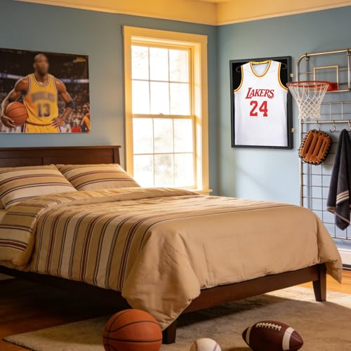 Jersey Frame Display Case - Black Shadow Box for Sports Jerseys