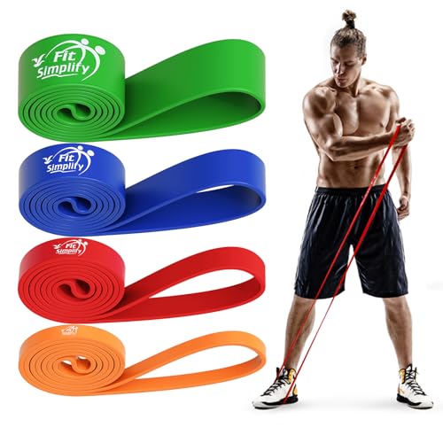 Fit Simplify Assorted Pull Up Resistance Bands Set for Strength & Therapy