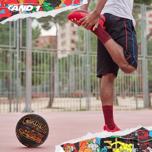 Official Size 7 Rubber Basketball - Indoor/Outdoor - Brown
