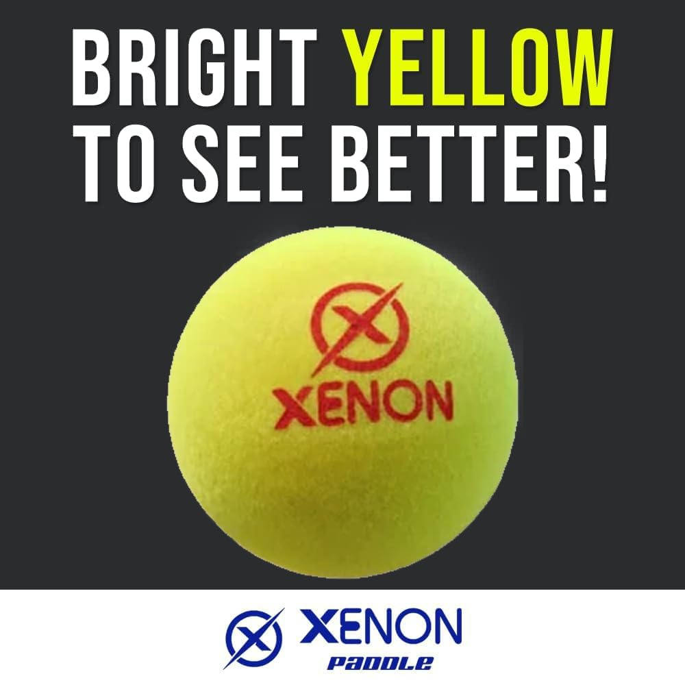 X Platform Tennis Balls by Xenon Paddle, Bright Yellow for High Visibility, Increases Spin, Superb Durability, APTA Approved, 2 Balls per Sleeve (2 Ball Sleeve Championship Edition)