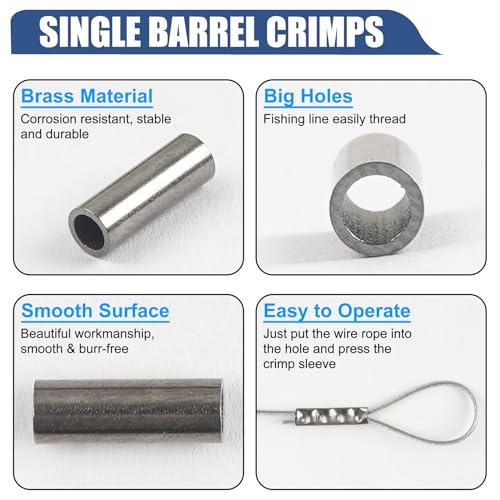 100pcs Single Barrel Crimp Sleeves - 0.6mm Copper Wire Connectors