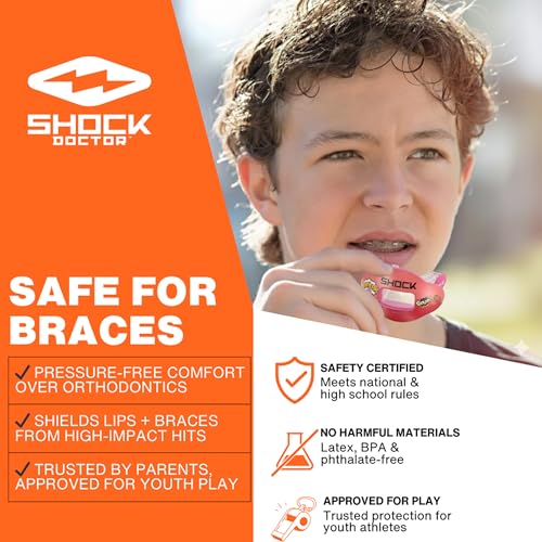 Max Air Flow Mouth Guard for Football, Hockey, Lacrosse - Full Protection with Lip Guard, Compatible with Braces