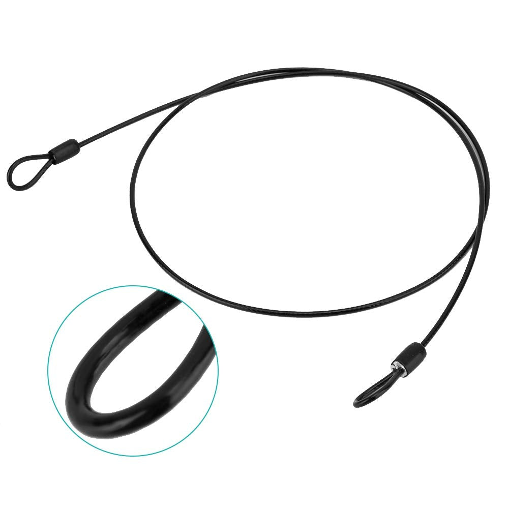 Steel Cable Security Lock – Double Looped Stainless Steel Bike, Scooter & Bag Lock – Flexible, Portable, Anti-Theft Wire Lock for Helmets, Sports Equipment & Luggage