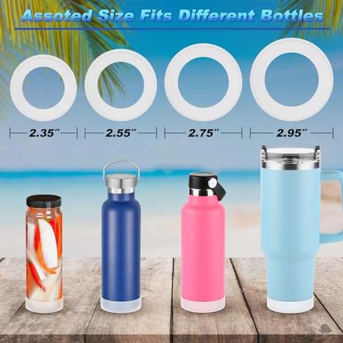 Silicone Water Bottle Bottom Sleeve - Anti-Slip Protective Boot, White