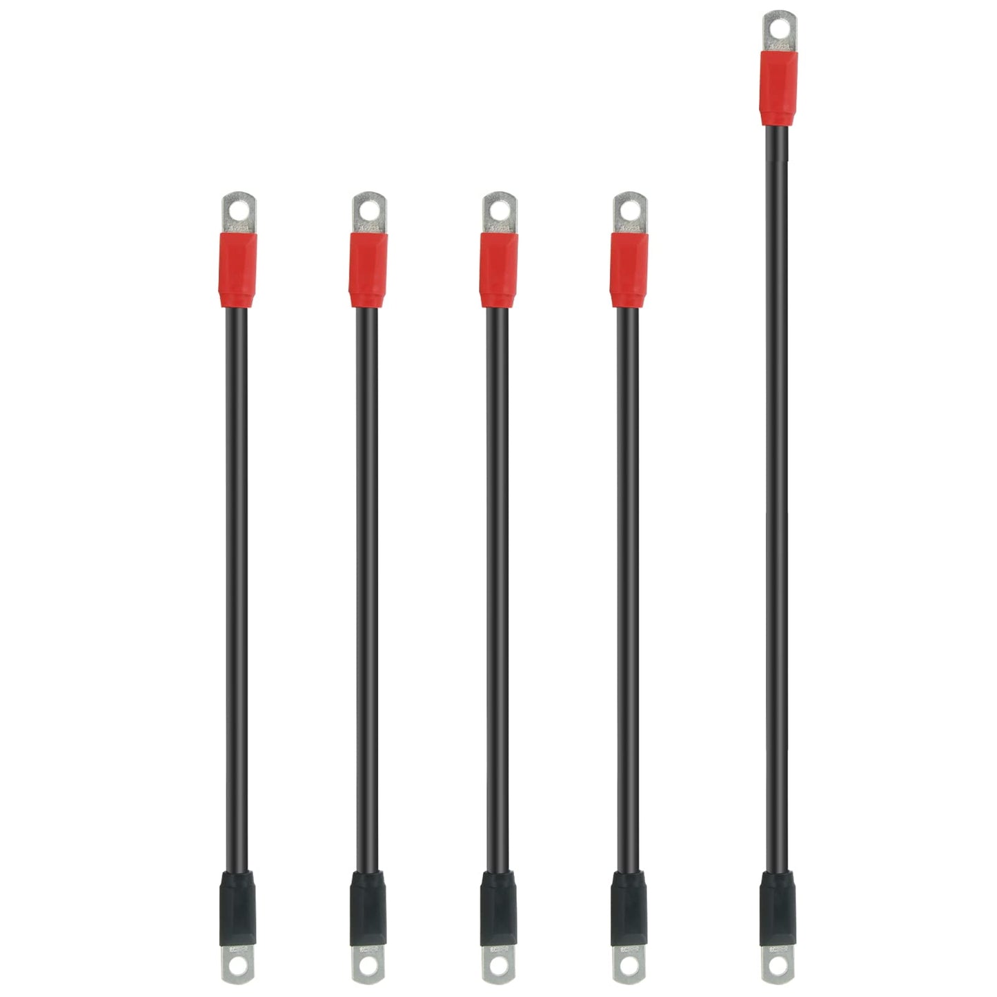OXTOUF TXT Golf Cart Battery Cable Set for EZGo 36V/48V Golf Buggies, 4 AMG Heavy Duty Flexible Battery Cables with Cast Plastic Wrapped Lugs, Durable and Easy to Bend, 5 Pcs